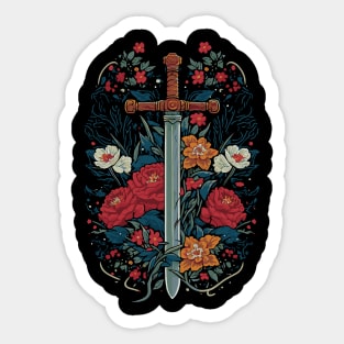 Sword and Flowers Sticker